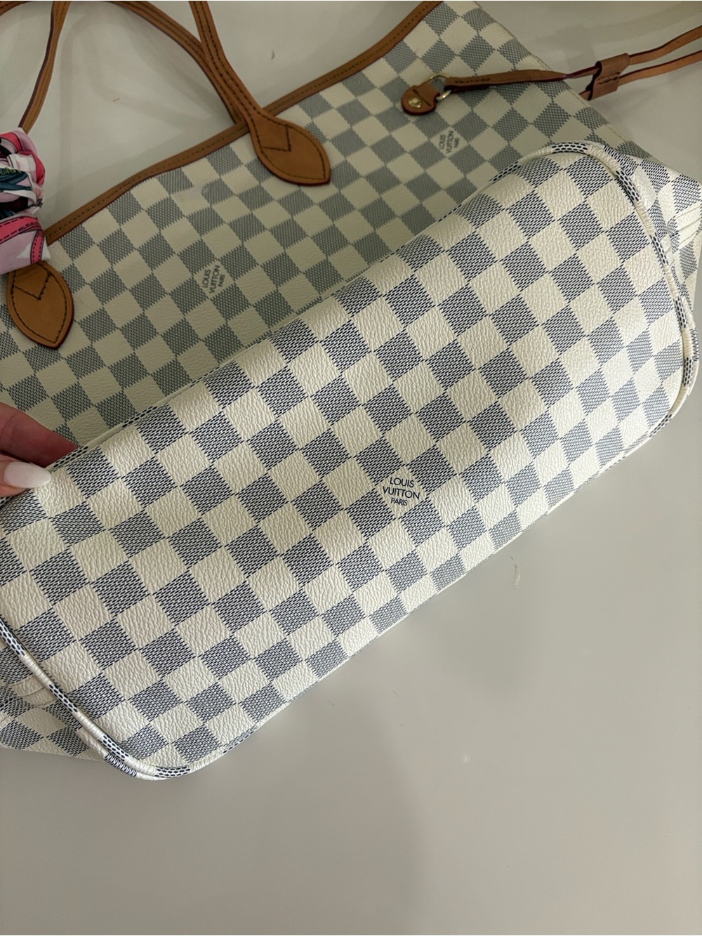 Azur Tote with Pink Scarf Accent - Picture 9 of 9